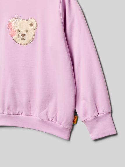 Steiff Bluza z wyhaftowanym motywem i detalem z logo Jasnofioletowy 2