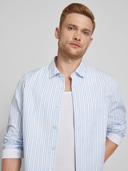 Jake*s Studio Men Regular Fit Freizeithemd mit Kentkragen Hellblau 3