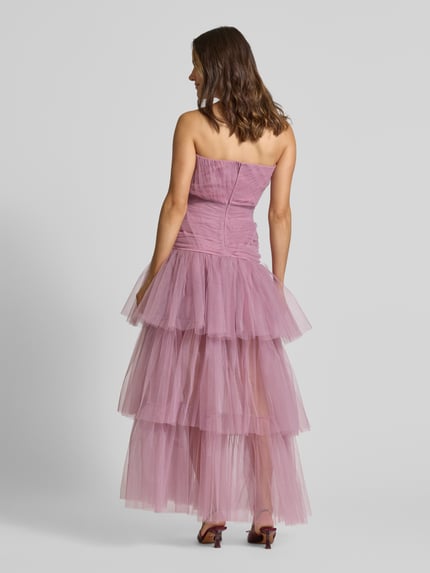 Lace & Beads Abendkleid mit V-Ausschnitt Rose 5