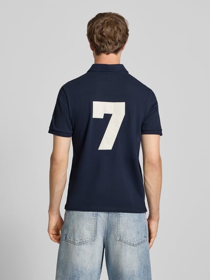 REVIEW koszulka polo o kroju regular fit z wyhaftowanym logo Granatowy 5
