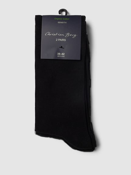 Christian Berg Men Socken mit elastischen Bündchen im 2er-Pack Black 3