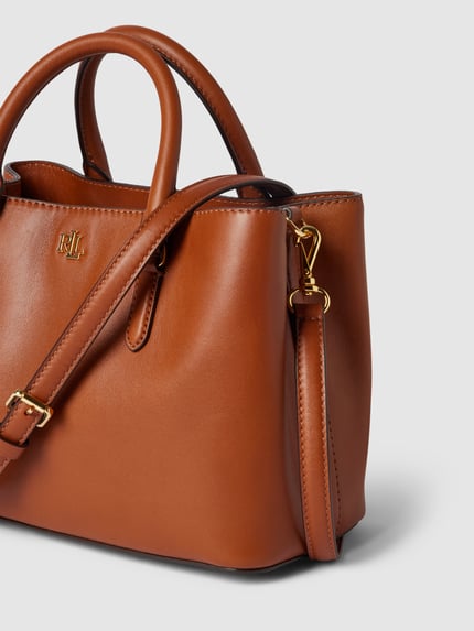 Lauren Ralph Lauren Handtas van echt runderleer, model 'MARCY' Cognac - 3