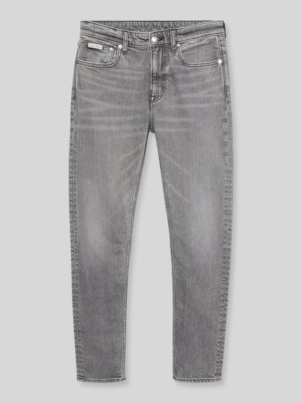 Calvin Klein Jeans Tapered Fit Jeans aus Baumwoll-Mix Hellgrau 2