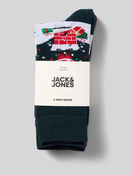 JACK & JONES Socken im 3er-Pack Modell 'SNOWY XMAS' Bottle 3