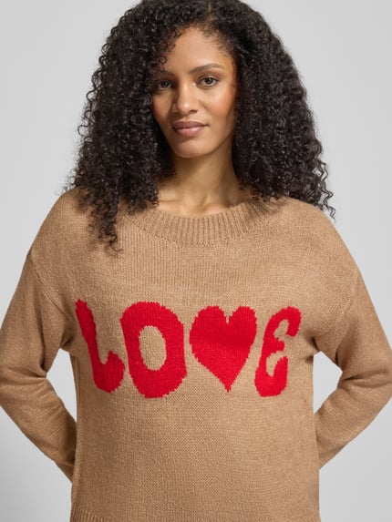 ZABAIONE Loose fit gebreide pullover met wol Taupe - 3