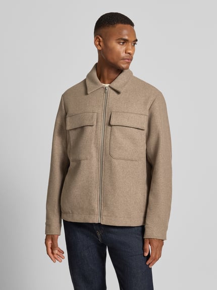 JACK & JONES Premium Hemdjacke mit Brusttaschen Modell 'RUSSEL' Beige 4