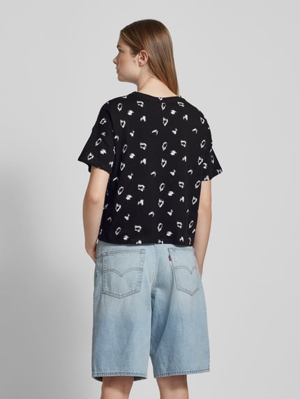 QS T-shirt we wzory na całej powierzchni Fioletowy 5
