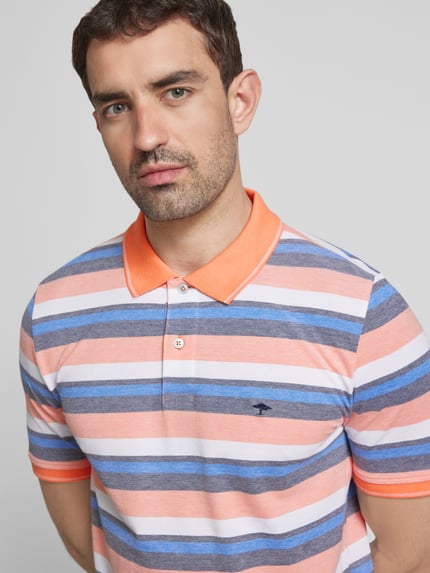 Fynch-Hatton Regular fit poloshirt met logostitching Oranje - 3