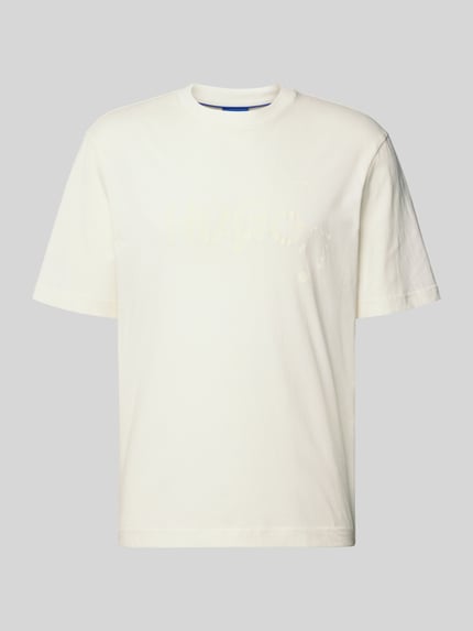 Produktfoto, Regular Fit T-Shirt aus reiner Baumwolle Modell 'NIEROFIX_U261' von HUGO, efekt: jednolity kolor, nadruk z motywem, wyhaftowane logo, okrągły dekolt, krótki rękaw, bawełna