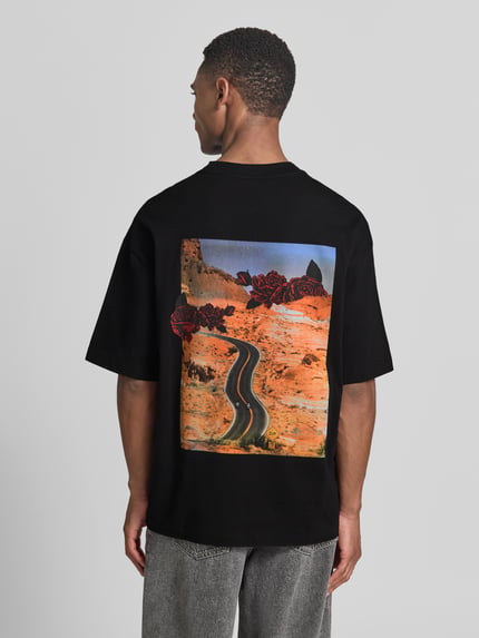 HUGO Oversized T-Shirt aus reiner Baumwolle Modell 'DOMANS' Black 5