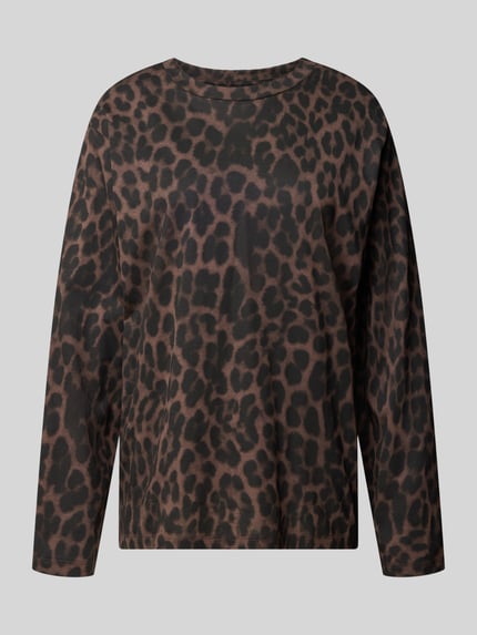 Produktfoto, Regular Fit Pyjama-Hose aus reiner Baumwolle von Jake*s Casual mit braun-schwarzem Animal-Print, weiche Textur, Damensortiment