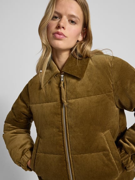 Marc O'Polo DENIM Boxy Fit Steppjacke aus Baumwoll-Cord Khaki 3