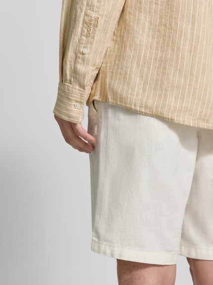 HUGO Modern Fit Freizeithemd aus reinem Leinen Modell 'VALERIO' Sand 3