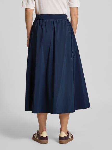 Weekend Max Mara Uitlopende midirok met tailleriem Marineblauw - 5