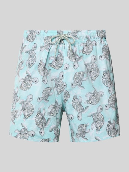 Emporio Armani Badehose im Allover-Look Tuerkis 1