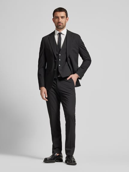 MCNEAL Slim Fit Anzughose mit Bügelfalten Black 1