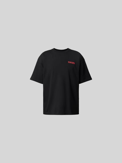 ISNURH oversized t-shirt met labeldetail Zwart - 2