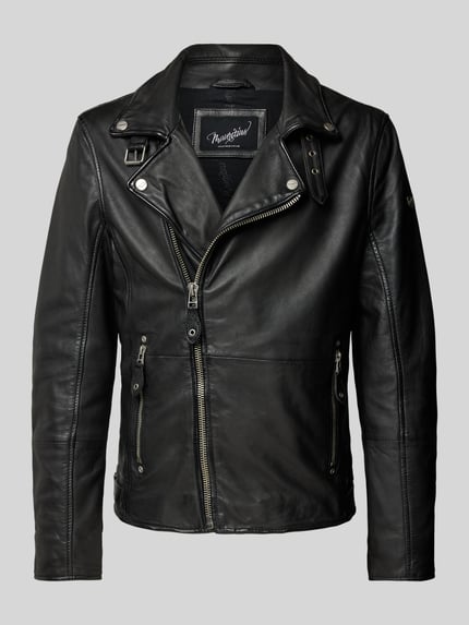 MAURITIUS Regular Fit Lederjacke mit Reverskragen Modell 'Mavric' Black 2