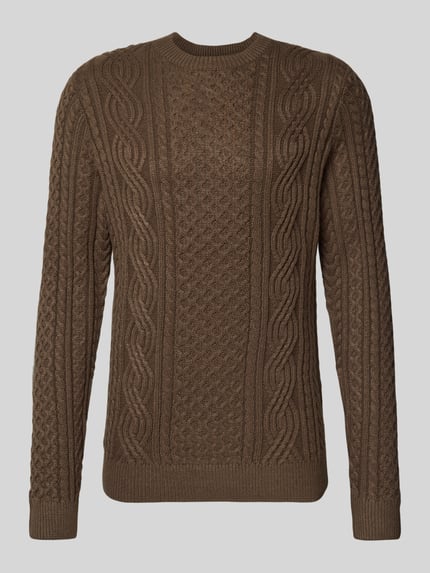 JACK & JONES Premium Sweter z dzianiny z prążkowanymi wykończeniami model ‘BLUSEAN’ Oliwkowy 2