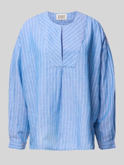 Relaxed Fit Bluse aus Baumwoll-Leinen-Mix Shop The Look MANNEQUINE