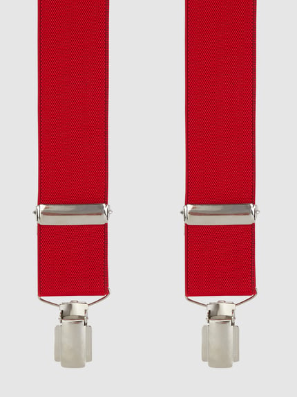 Produktfoto, Hosenträger in Y-Form von Willen, szerokie na 3,5 cm, mieszanka materiałów z dodatkiem streczu, kolor czerwony, klapka