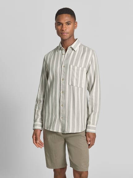 Tom Tailor Regular Fit Freizeithemd aus reiner Baumwolle Lind 4