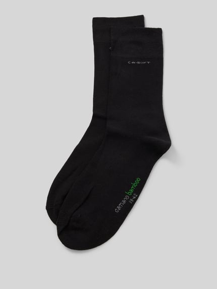 camano Socken mit Label-Print im 2er-Pack Black 1