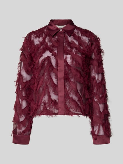 Selected Regular fit overhemdblouse in semi-transparante look, model 'MYLINE' Prune - 2