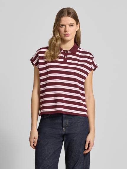 Marc O'Polo DENIM Boxy Fit Poloshirt aus reiner Baumwolle Bordeaux 4