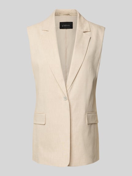 s.Oliver BLACK LABEL Relaxed Fit Weste aus Baumwoll-Mix mit Leinen Sand 2