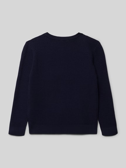 Blue Seven Sweter o kroju regular fit z imitacji dzianiny Granatowy 3