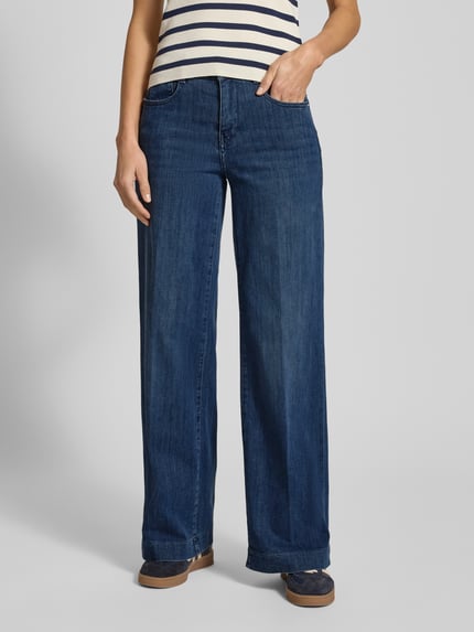 MAC Jeans met wijde pijpen, model 'Palazzo' Blauw - 4