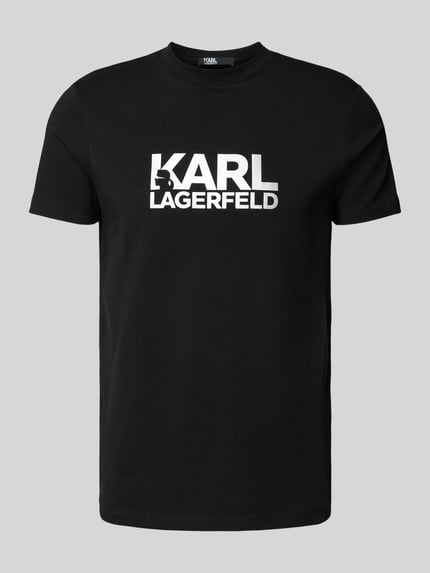 Karl Lagerfeld T-shirt z nadrukiem z logo Srebrny 2