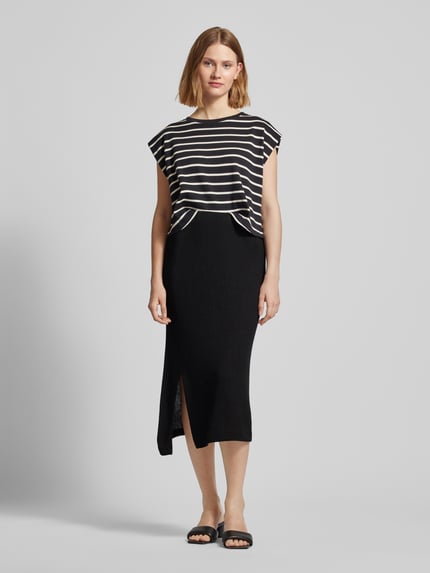 OPUS Midirok met elastische band, model 'ROBINA' Zwart - 1