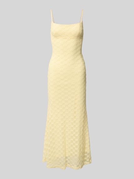 Produktfoto, Slim Fit Midikleid mit floralem allover-kant, mesh en spaghettibandjes van Bardot, elastische materiaalmix met katoen, onderrok, ruglengte maat 36: 125 cm.