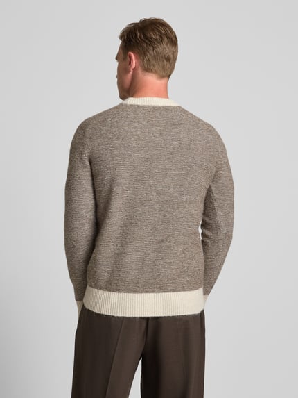 Selected Regular Fit Strickpullover mit Alpaka-Woll-Mix Modell 'RAI' Dunkelbraun 5