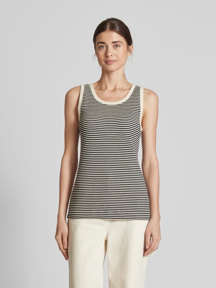 Marc O'Polo Slim Fit Top aus gestreiftem Baumwoll-Mix Marine 4