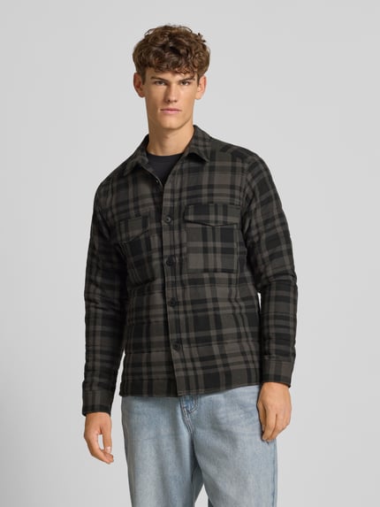 ONLY & SONS Regular fit overhemdjack van puur katoen, model 'GUDMUND' Zwart - 4