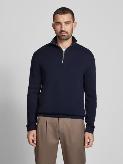JACK & JONES Premium Troyer mit Label-Detail MOdell 'BLAMILANO' Blau 4