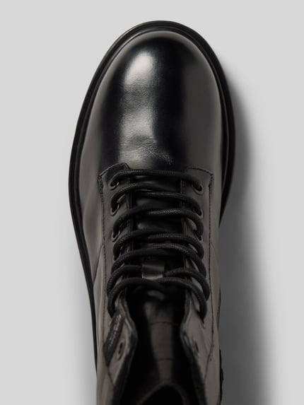 Blauer USA Schnürstiefel mit Label-Detail Modell 'BUXTON' Black 3
