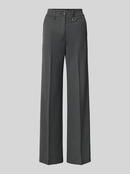 Produktfoto, grijze pantalon met viscose, fijne krijtstreep, rechte pijpen, Anzughose mit Viskose-Anteil Modell 'Peeky2' van JOOP!, Dames