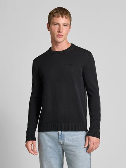 Tommy Jeans Regular Fit Strickpullover aus reiner Baumwolle Black 4