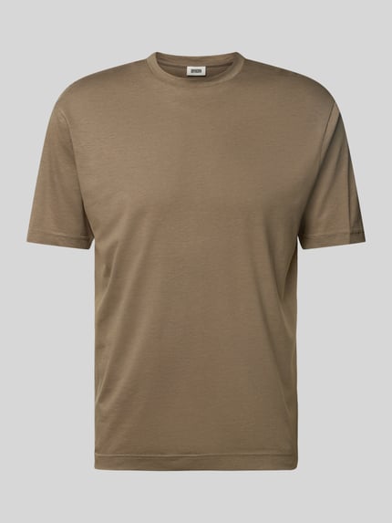 DRYKORN T-shirt met geribde ronde hals, model 'GILBERD' Leem - 2