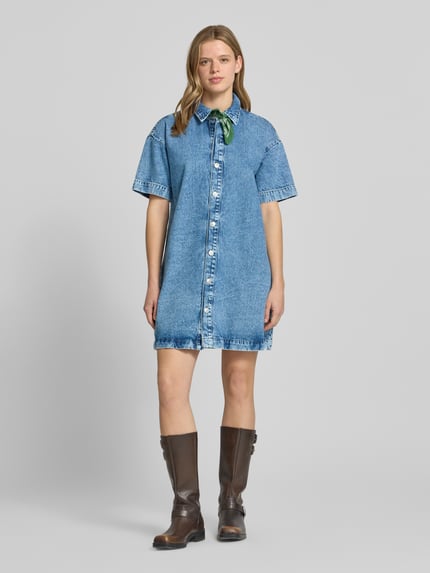 PIECES Loose Fit Jeanskleid aus Baumwoll-Mix Modell 'SKY' Jeansblau 1