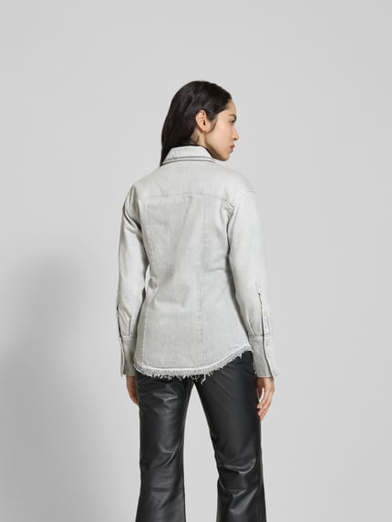 Closed Bluzka koszulowa z tkaniny stylizowanej na denim Jasnoszary 5