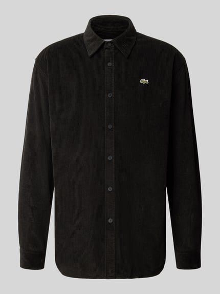 Lacoste Regular Fit Cordhemd mit Logo-Applikation Black 1