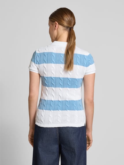 Polo Ralph Lauren Gebreid shirt met polokraag en labelstitching Lichtblauw - 5