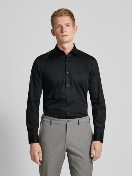 JOOP! COLLECTION Slim Fit Business-Hemd mit Kentkragen Modell 'Pit' Black 4