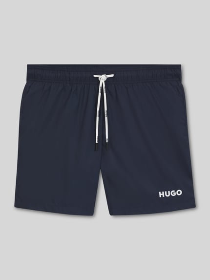 HUGO Zwembroek met Labelprint Model 'HAITI' Marineblauw - 1