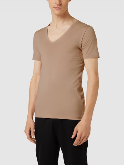 Mey Slim Fit T-Shirt mit V-Ausschnitt Beige 4